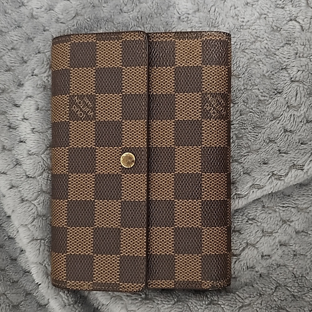 LOUIS VUITTON VINTAGE DAMIER EBENE PORTE TRESOR CANVAS WALLET